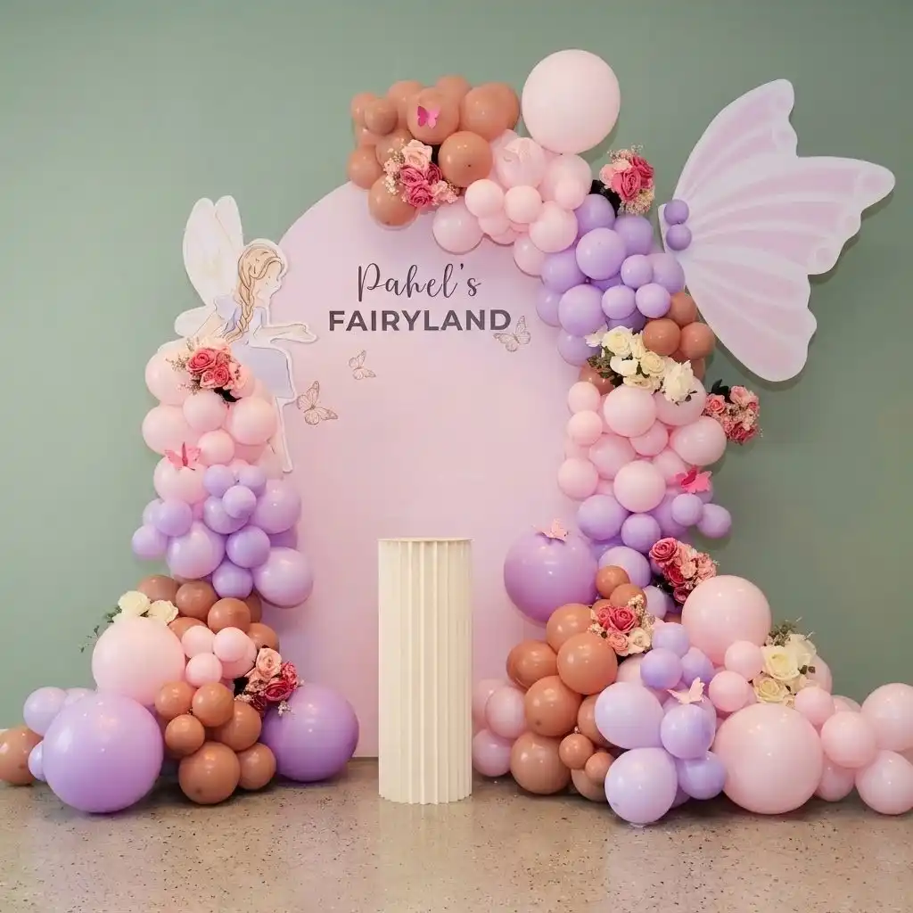 Fairy and Butterfly Balloons Blooms Birthday Decor